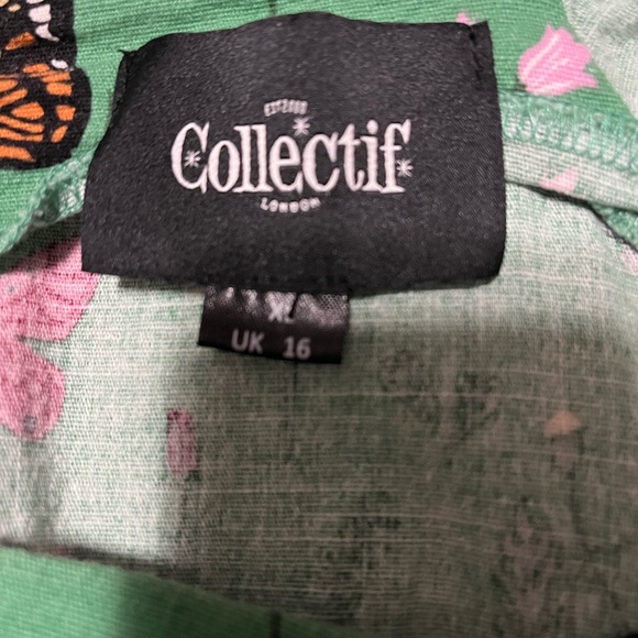 Collectif Green Butterfly Dolores Dress - Picture 8 of 10